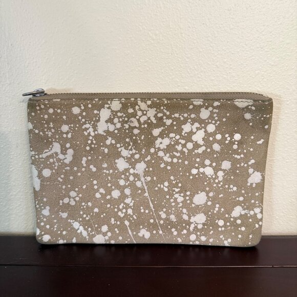 Madewell The Leather Clutch: Splatter Paint Limited Edition Zippered Pouch - Picture 1 of 7